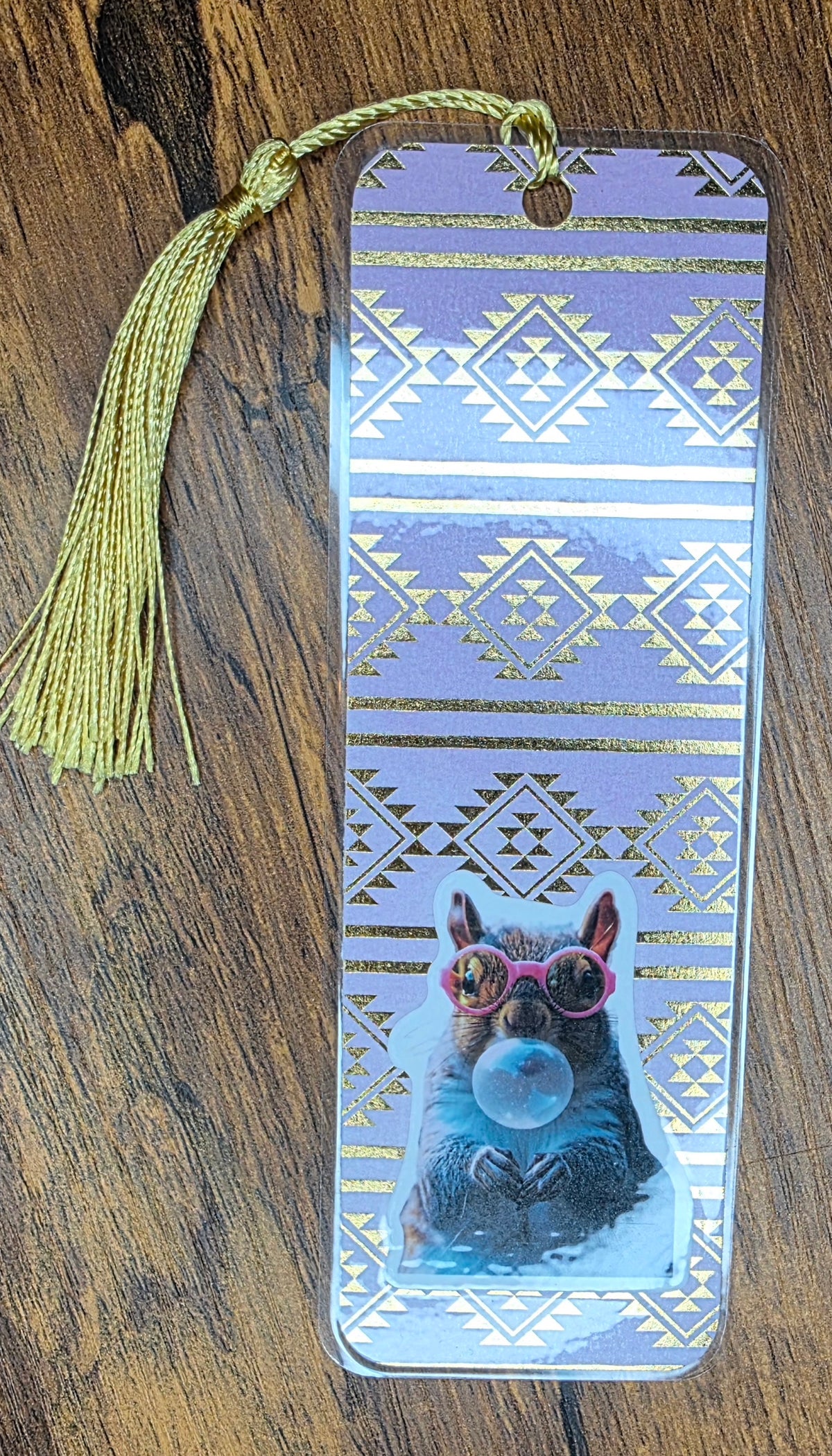 Pink squirrel bookmark