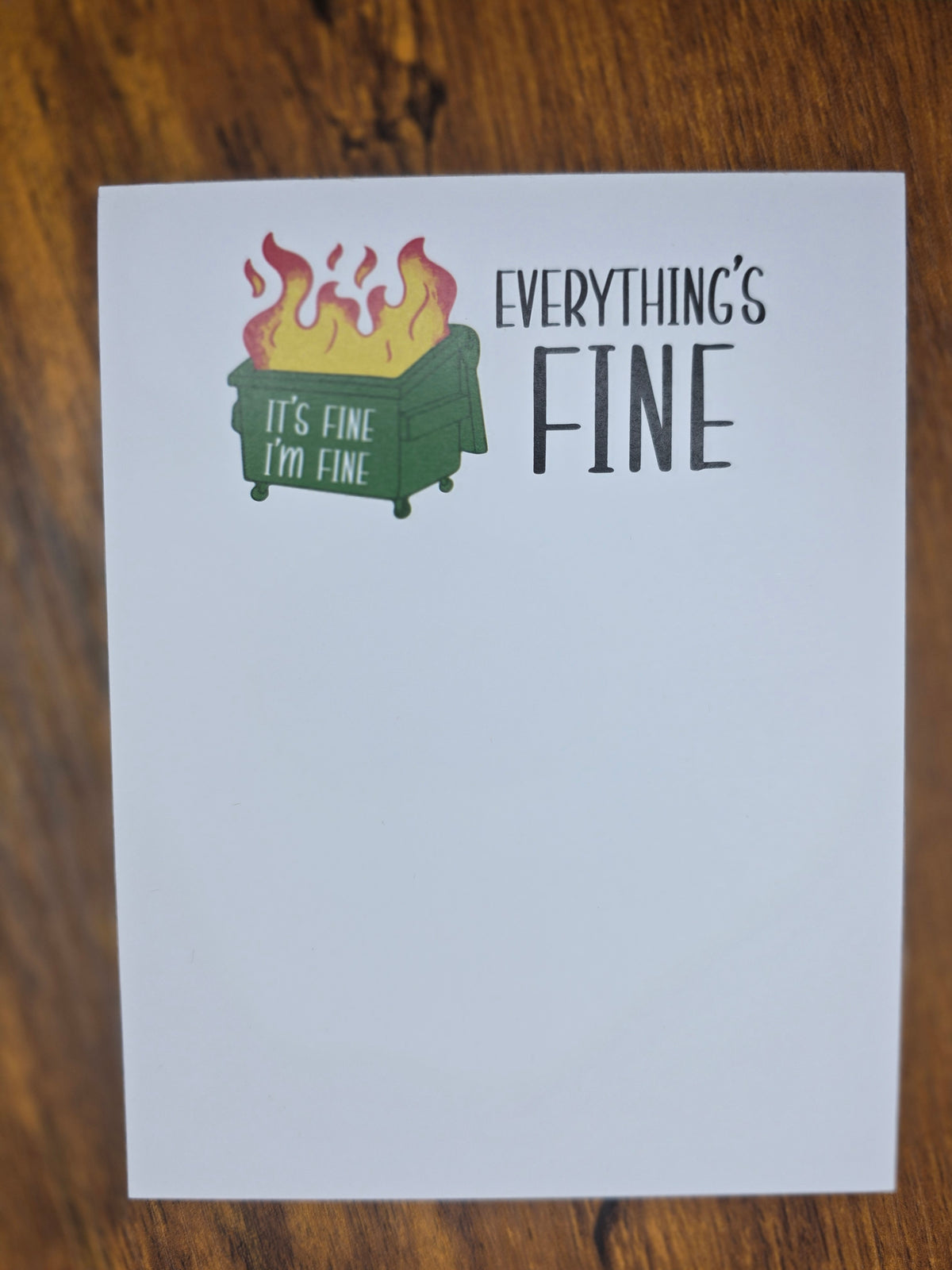 Dumpster Fire Notepad
