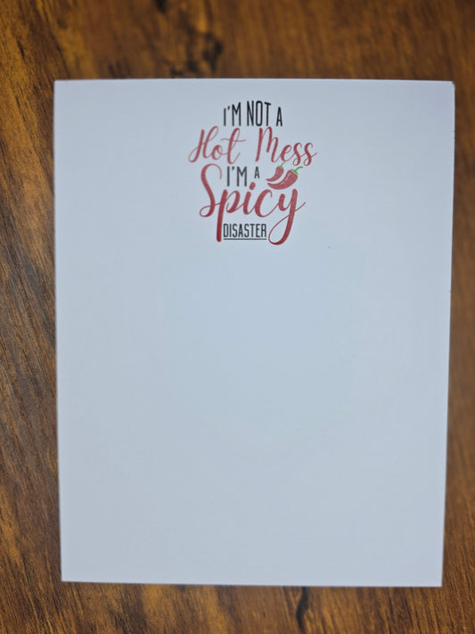 Hot Mess Spicy Disaster Notepad