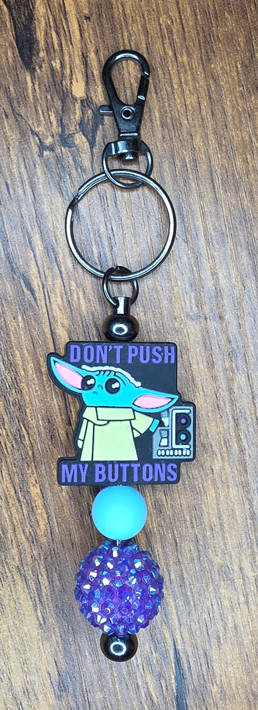 Dont push my buttons bar keychain