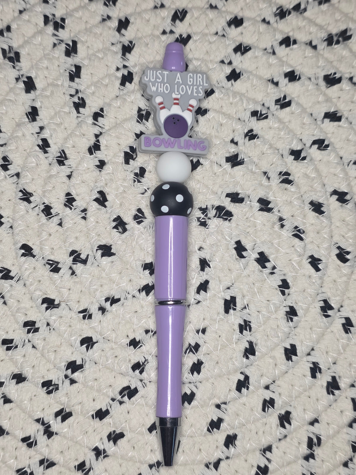 Girl who loves bowling pen