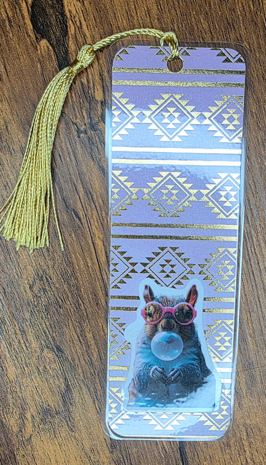Pink squirrel bookmark