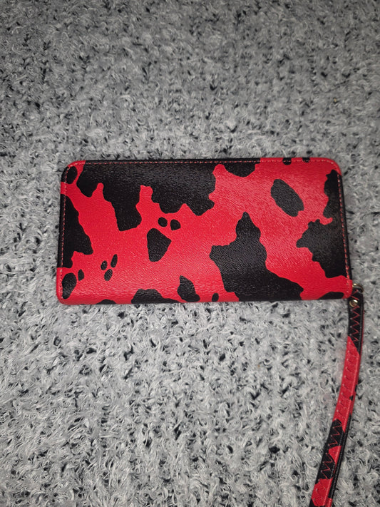 Cow Print Long Wallet