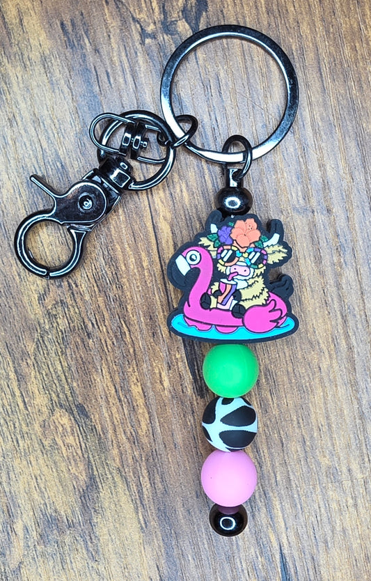 Cow in floaty Bar Keychain