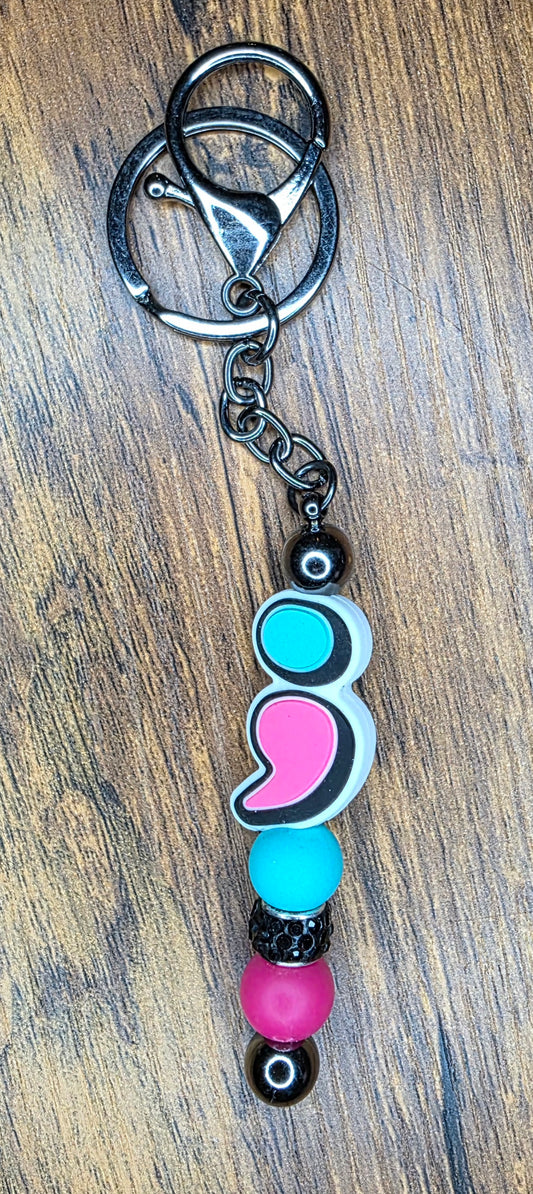 Semi colon bar keychain