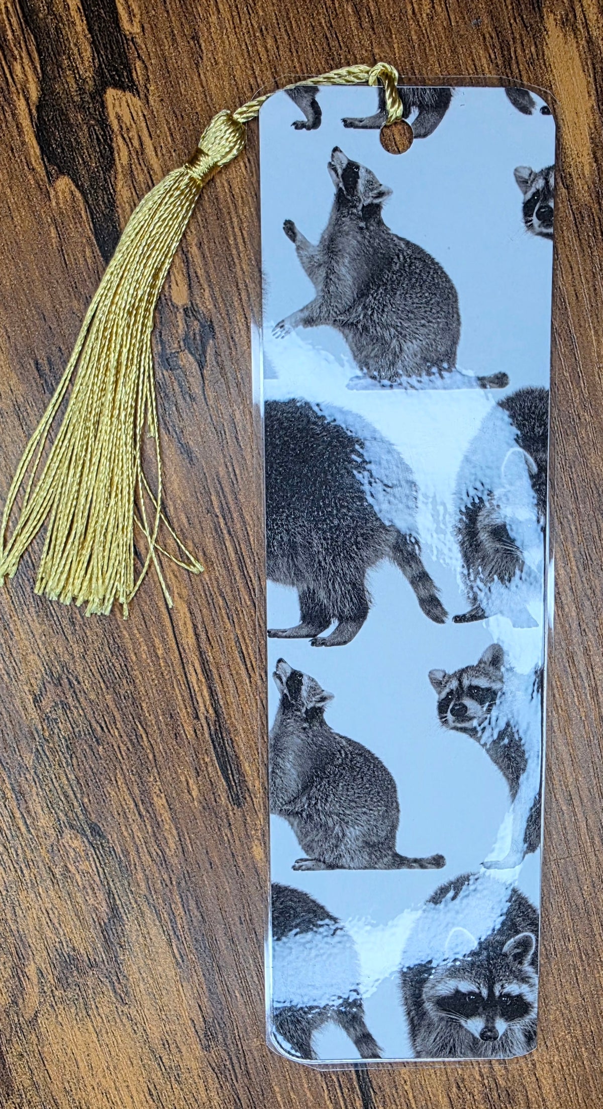 White racoon bookmark
