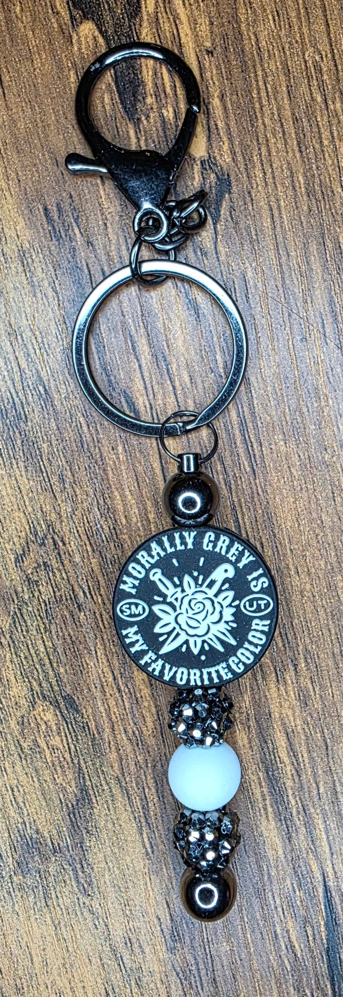 Morally gray bar keychain